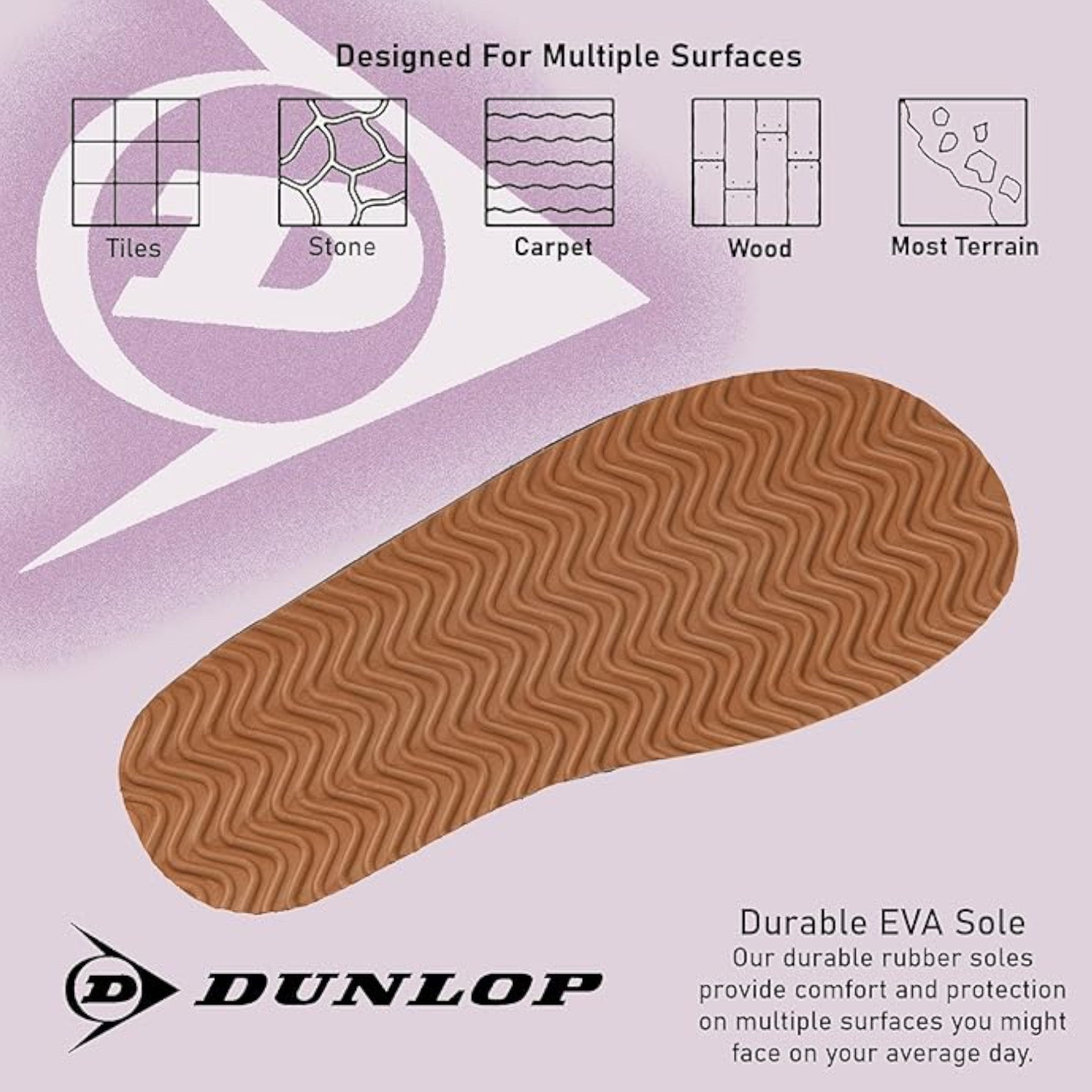 Ladies Dunlop footwear women’s mule slippers for indoor comfort with memory foam in chestnut